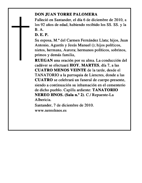 DON JUAN TORRE PALOMERA