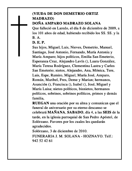 DOÑA AMPARO MADRAZO SOLANA