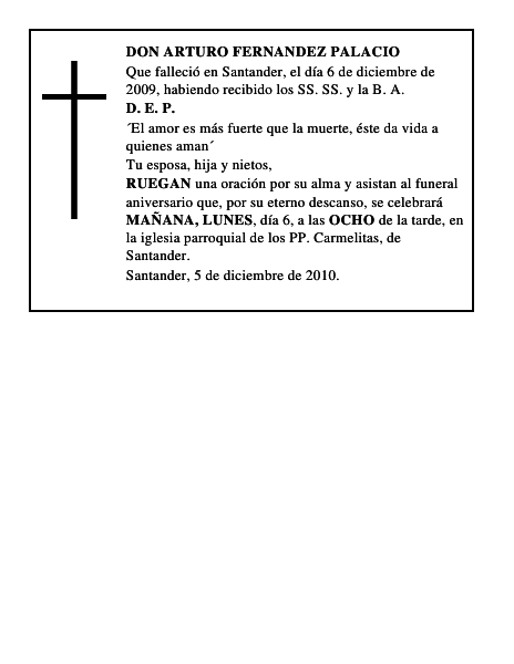DON ARTURO FERNANDEZ PALACIO