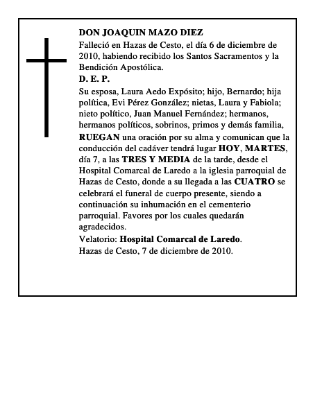 DON JOAQUIN MAZO DIEZ
