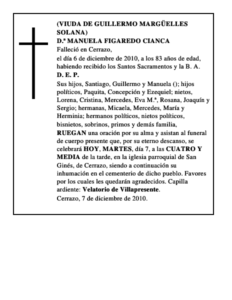 D.ª MANUELA FIGAREDO CIANCA