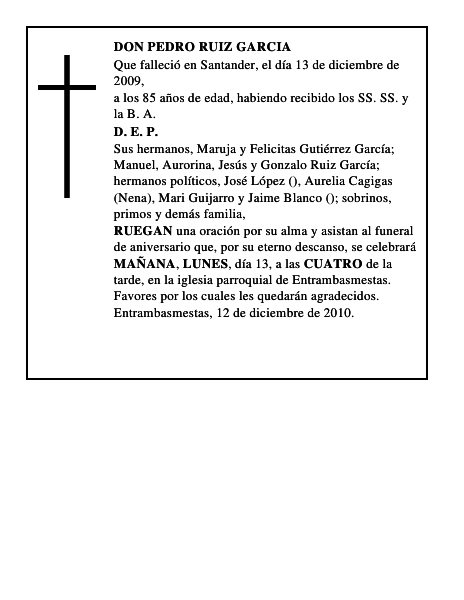 DON PEDRO RUIZ GARCIA