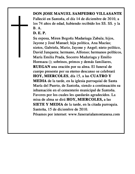 DON JOSE MANUEL SAMPEDRO VILLASANTE