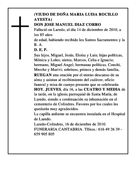 DON JOSE MANUEL DIAZ CORRO