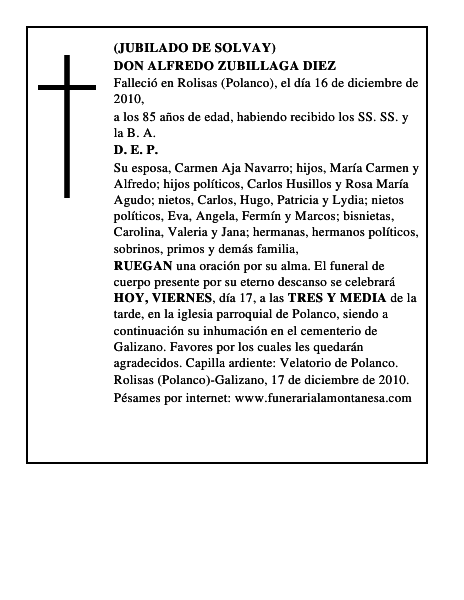 DON ALFREDO ZUBILLAGA DIEZ