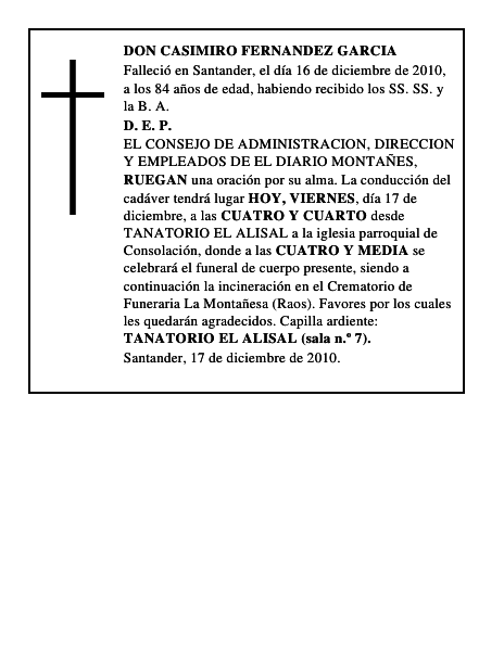 DON CASIMIRO FERNANDEZ GARCIA
