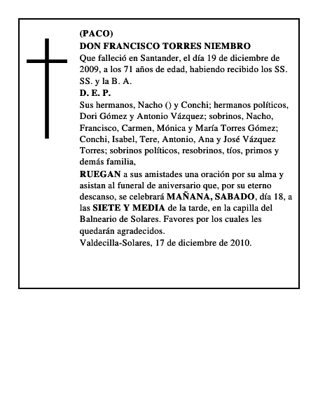 DON FRANCISCO TORRES NIEMBRO