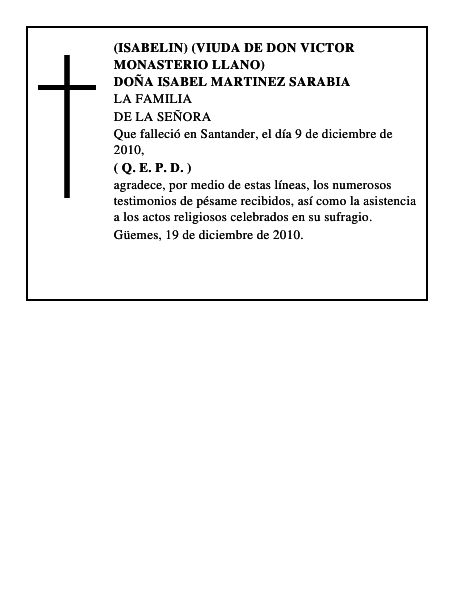 DOÑA ISABEL MARTINEZ SARABIA