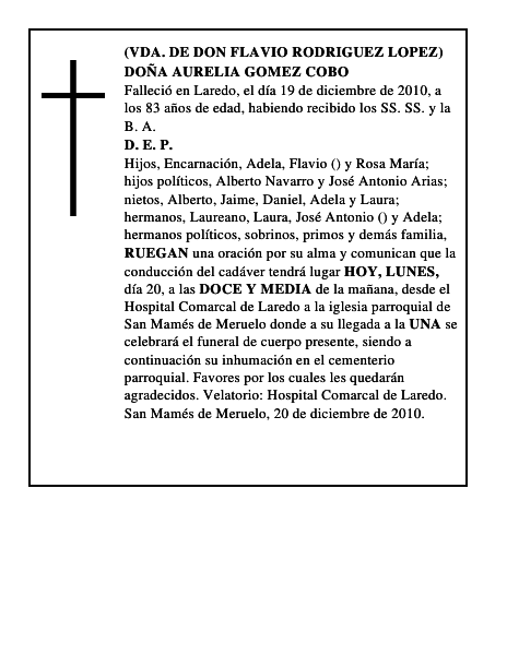 DOÑA AURELIA GOMEZ COBO