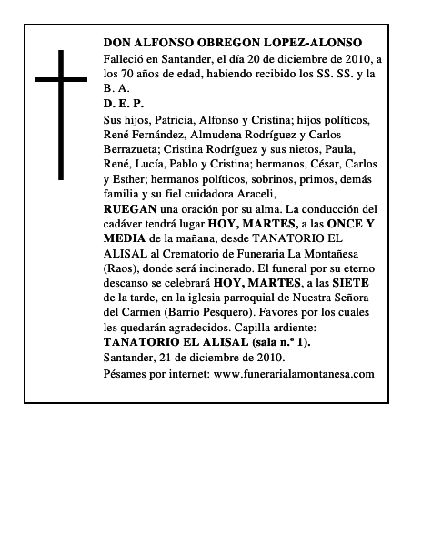 DON ALFONSO OBREGON LOPEZ-ALONSO