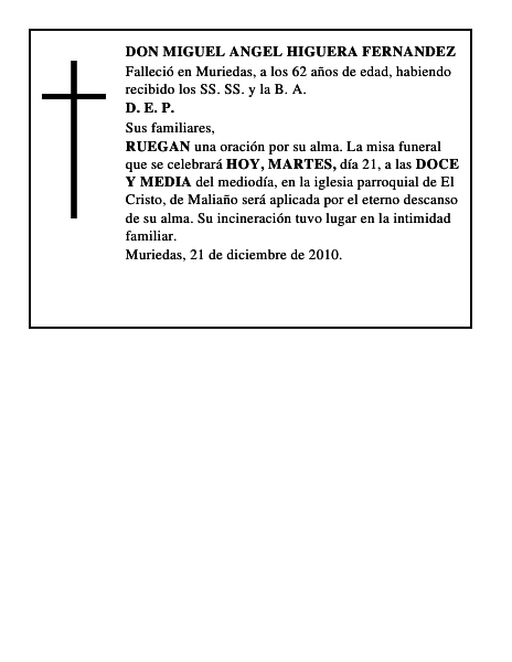 DON MIGUEL ANGEL HIGUERA FERNANDEZ