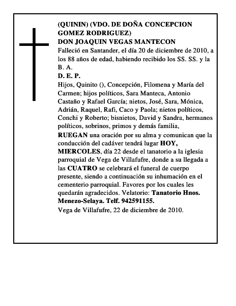 DON JOAQUIN VEGAS MANTECON