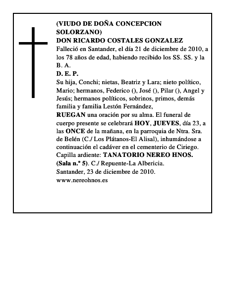 DON RICARDO COSTALES GONZALEZ