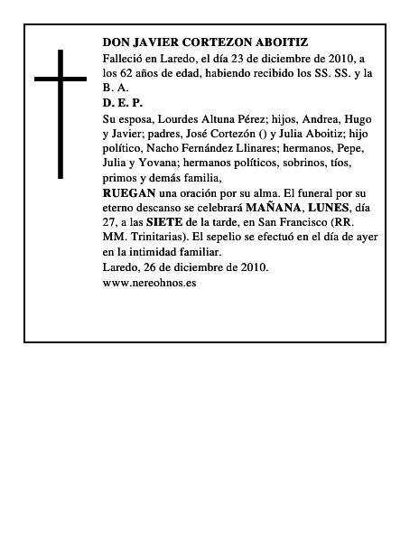 DON JAVIER CORTEZON ABOITIZ