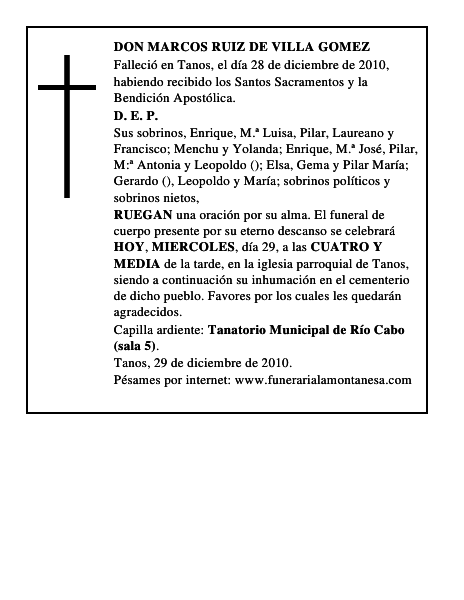 DON MARCOS RUIZ DE VILLA GOMEZ