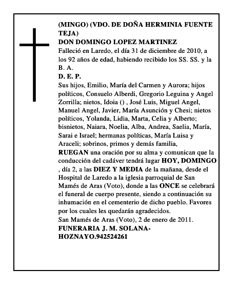 DON DOMINGO LOPEZ MARTINEZ