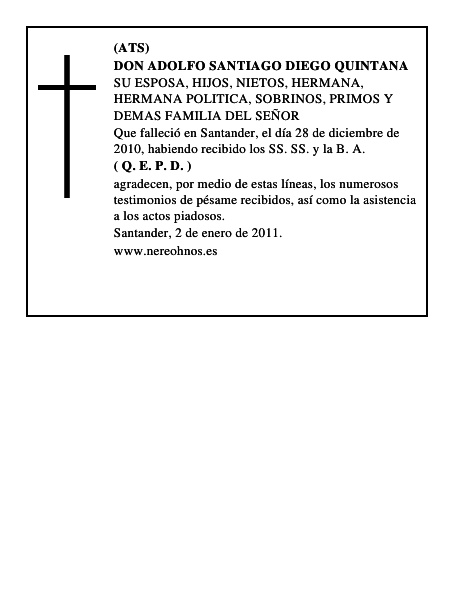 DON ADOLFO SANTIAGO DIEGO QUINTANA