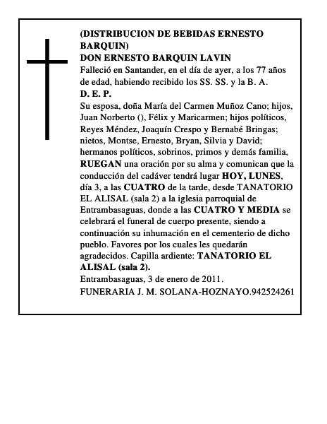 DON ERNESTO BARQUIN LAVIN