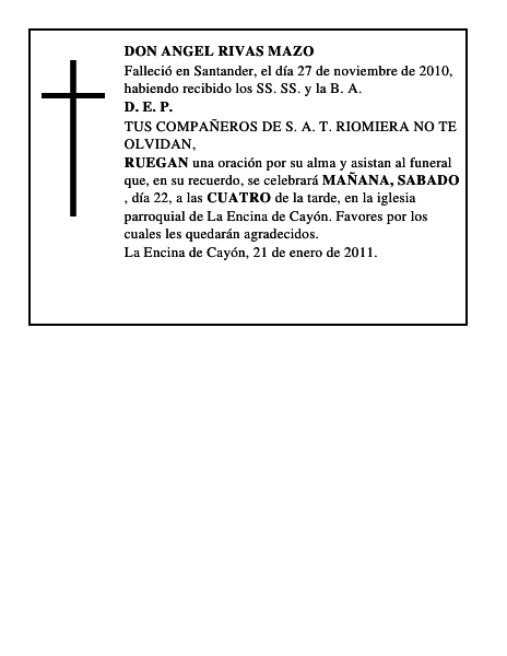 DON ANGEL RIVAS MAZO