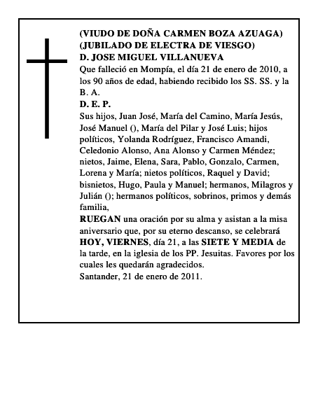 D. JOSE MIGUEL VILLANUEVA