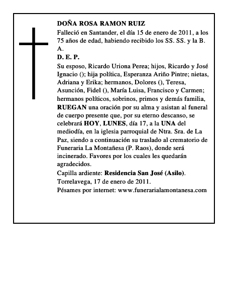 DOÑA ROSA RAMON RUIZ