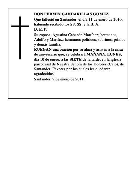 DON FERMIN GANDARILLAS GOMEZ