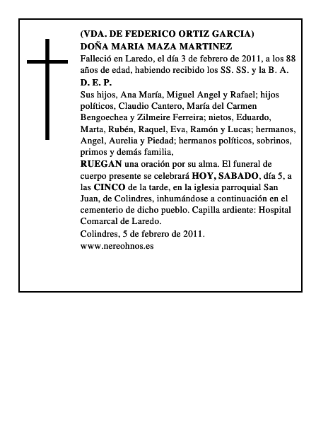 DOÑA MARIA MAZA MARTINEZ