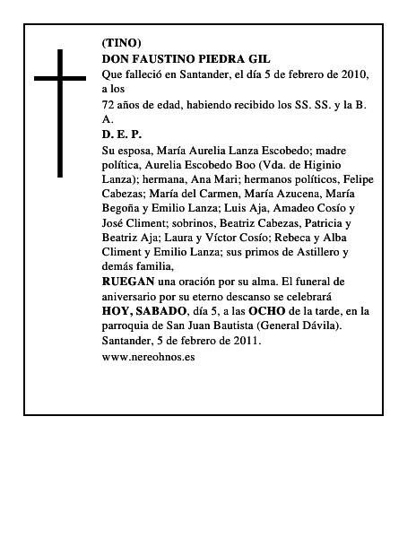 DON FAUSTINO PIEDRA GIL