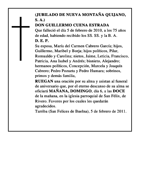 DON GUILLERMO CUENA ESTRADA