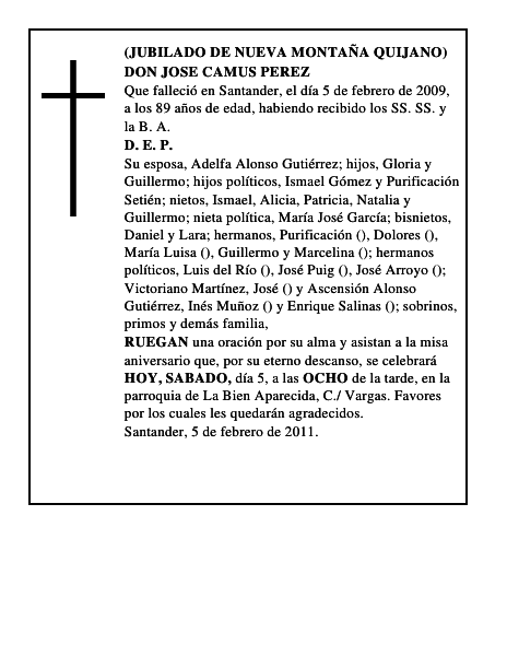 DON JOSE CAMUS PEREZ