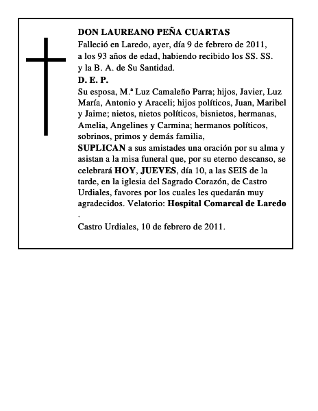 DON LAUREANO PEÑA CUARTAS
