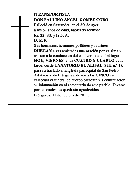 DON PAULINO ANGEL GOMEZ COBO