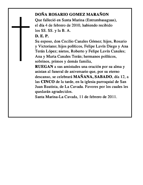 DOÑA ROSARIO GOMEZ MARAÑON