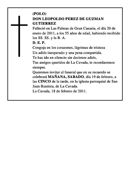 DON LEOPOLDO PEREZ DE GUZMAN GUTIERREZ