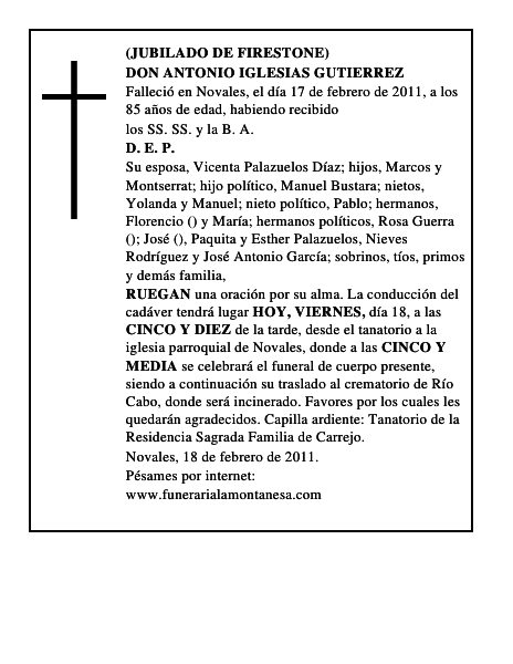 DON ANTONIO IGLESIAS GUTIERREZ