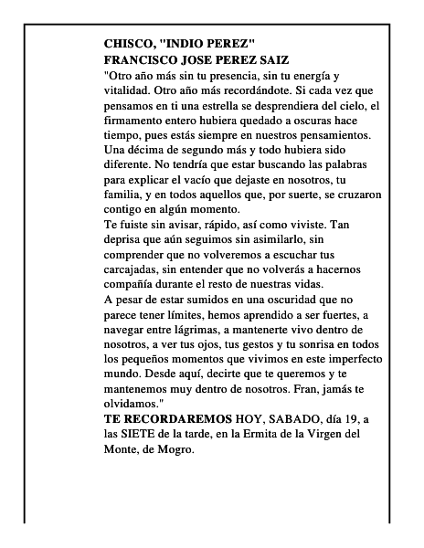 FRANCISCO JOSE PEREZ SAIZ