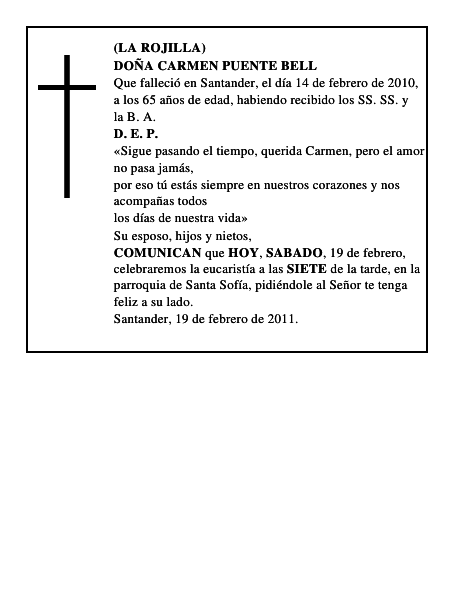DOÑA CARMEN PUENTE BELL