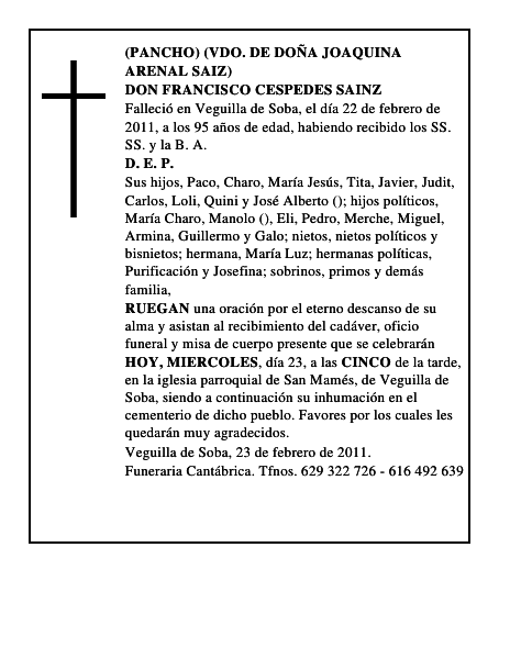 DON FRANCISCO CESPEDES SAINZ