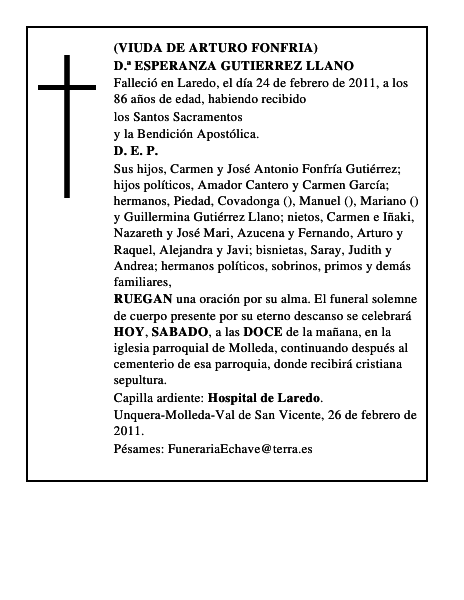D.ª ESPERANZA GUTIERREZ LLANO