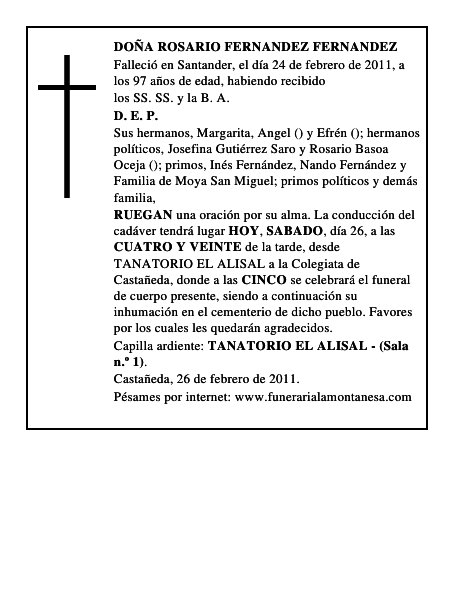 DOÑA ROSARIO FERNANDEZ FERNANDEZ