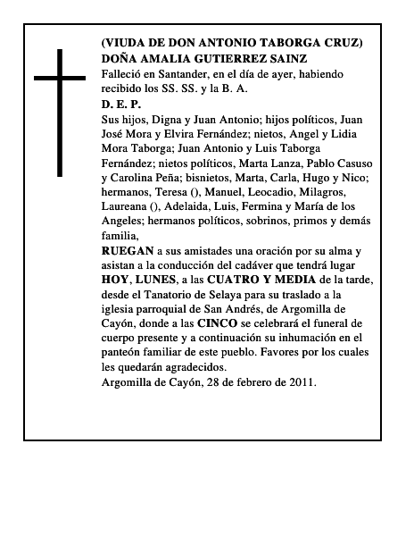 DOÑA AMALIA GUTIERREZ SAINZ