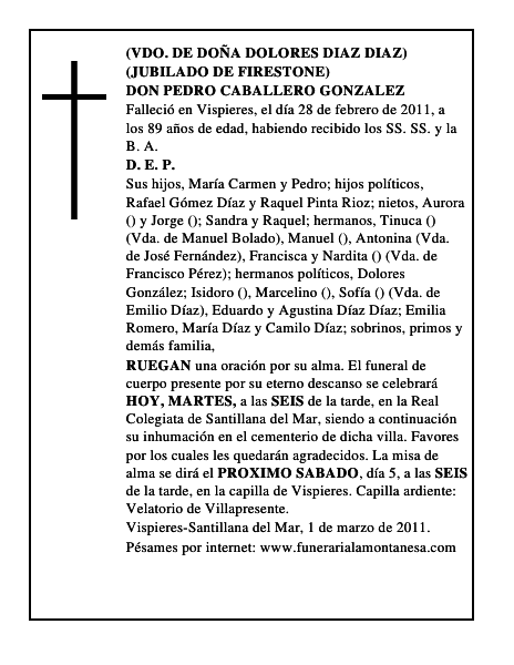 DON PEDRO CABALLERO GONZALEZ