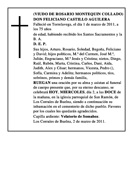 DON FELICIANO CASTILLO AGUILERA