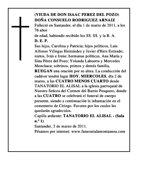 DOÑA CONSUELO RODRIGUEZ ARNAIZ