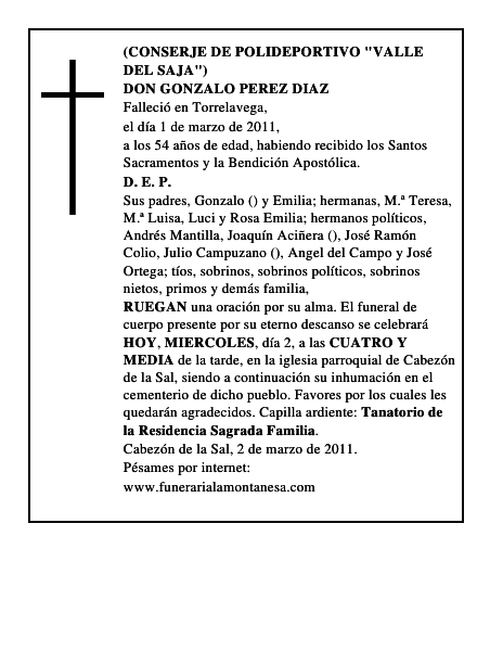 DON GONZALO PEREZ DIAZ