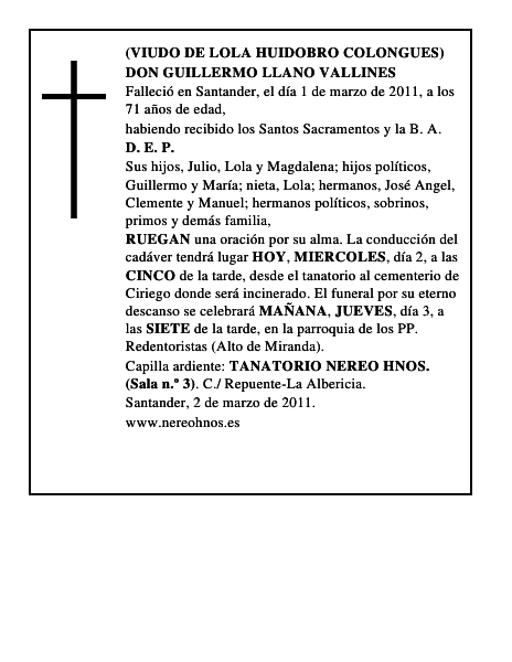 DON GUILLERMO LLANO VALLINES