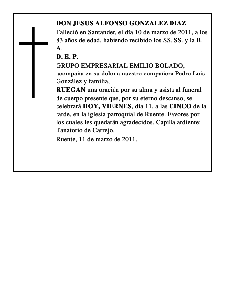 DON JESUS ALFONSO GONZALEZ DIAZ