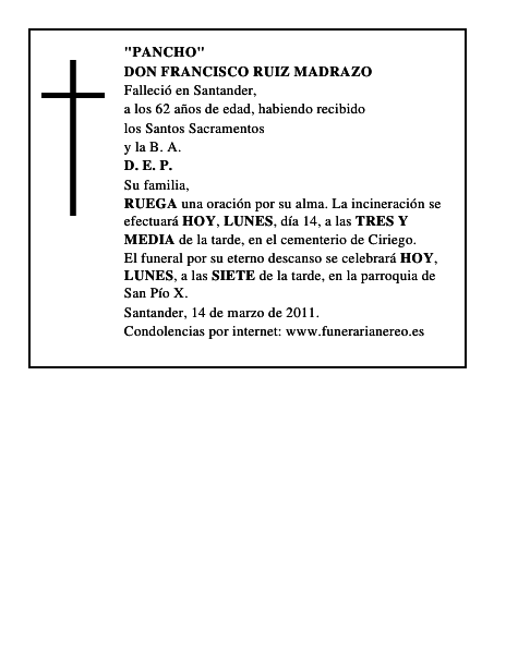 DON FRANCISCO RUIZ MADRAZO