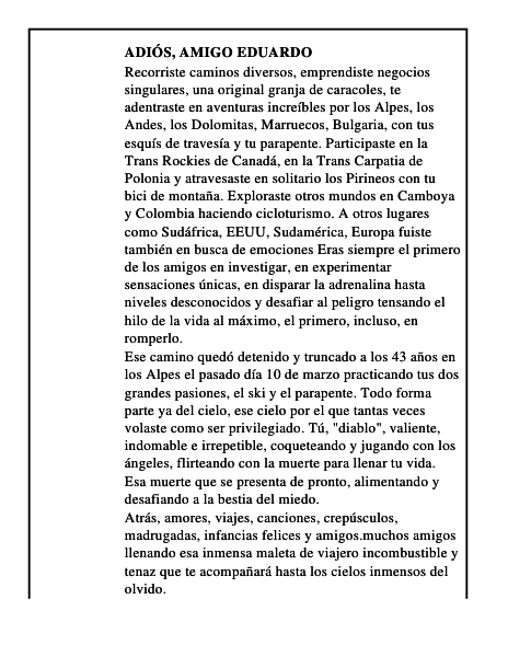 Adiós, amigo Eduardo