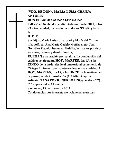 DON EULOGIO GONZALEZ SAINZ